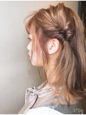【ブリーチオンカラー】【くるりんぱ】【ヘアアレンジ】