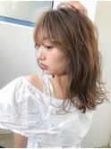 小顔前髪×ラベンダーカラー×イヤリングカラー×新宿
