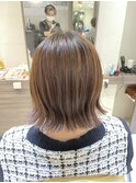 切りっぱなしボブ、ナチュラルブラウン