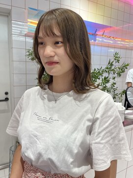 ロンドルーチェ 心斎橋(Lond luce) ダークアッシュ/ミディアムレイヤーカット［髪質改善/縮毛矯正］