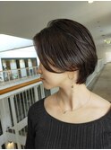 前髪長めのショート/ひし形シルエット/小顔/20代/30代/40代/