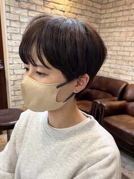 シェノン 西梅田(CHAINON) オリーブベージュ/前髪/ブラウン/ハンサムショートボブ/髪質改善