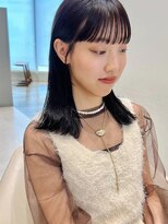 ケーツー あべのキューズモ－ル店(K-two)&nbsp;巻かない前髪*地毛風カラー*黒髪*ミディアムストレートヘアー