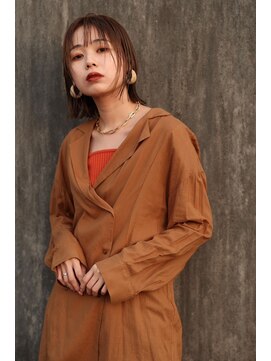 ボラトゥ(Bora two) 【大阪茨木市】外ハネボブ×ベージュ×前髪ありボブ