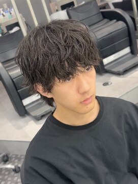 メンズフィール 心斎橋(MEN'S FEEL) シャドウパーマゆるふわ波打ちパーマバンクグレー