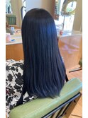 縮毛矯正ブルーブラック