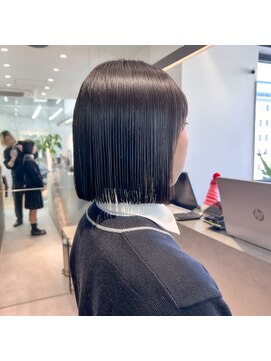 ロンドシエル 横浜(Lond ciel) ウェーブミディアムメルティカラー×ブリーチなしボブ韓国[横浜]