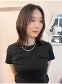 韓国風ボブ　外ハネ　メルティカラー