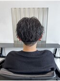 ★波巻きツイストスパイラルフェザーパーマサーフカール刈り上げ