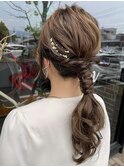 お呼ばれヘア/タイト/ローポニー/ヘアアレンジ/セット