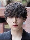 梅田メンズパーマルーズパーマシャドウパーマッシュウルフゆるめ