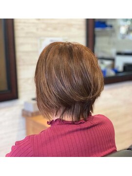 Men's＆Lady's　aboVe-hair ココアブラウン×ミディ