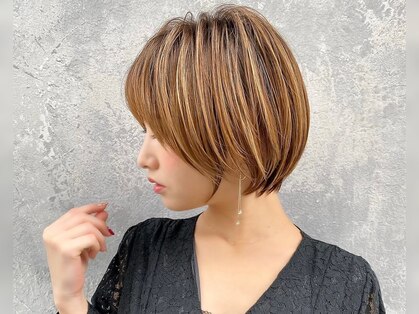 NeiRo神楽坂 ショートカット 髪質改善 ハイライト ボブ レイヤー エクステ ヘアセットの写真