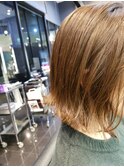 女っぽさ大人モード小顔外ハネボブディ切りっぱなしミディアム