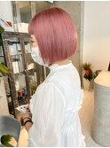 【大名 中山】ホワイトピンク ケアブリーチ ミニボブ