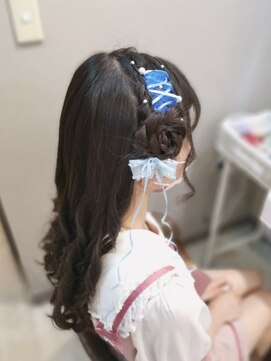ヘアセットサロン ミント(Hair set salon MINT) レースアップ×お花ハーフアップ