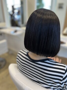 ヘアーデェカラー(hair de KOLOR) 【つくば】前下がりボブ×黒髪ヘア10代20代30代