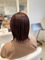 ヘアーデェカラー(hair de KOLOR) 【つくば】外ハネボブ×透明感カラーピンク系