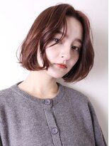 ヨファ ヘアー(YOFA hair)&nbsp;黒髪からグレーベージュ前髪パーマショートボブ1203
