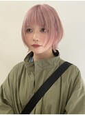ハイトーンレイヤーボブミディアムレイヤーショートウルフボブ