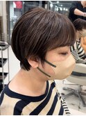 白髪ぼかしカラー マッシュショート