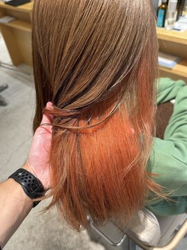 ラヴェストバイフレイスウェル(LOVEST by frace well) オレンジ×ミルクティーベージュ/デザインカラー