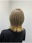 デザインカラー，ツートンカラー，ウルフカット【草加】