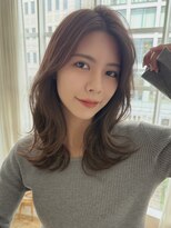 バイオレット 表参道店(Violet)&nbsp;韓国くびれミディ/レイヤー/センター分けシースルーバングtk51