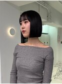 似合わせカット黒髪ボブ[表参道ダブルカラーケアブリーチ]