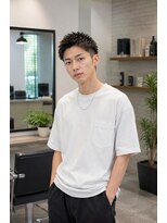 MEN's Baguz MEN'Sカット/ MEN'Sパーマ/ MEN'Sカラー メンズツーブロック爽やかアップバング束感パーマ