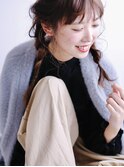 大人かわいいヘアセット_グレージュ_フリンジバング