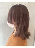 【宿里 沙也香】前髪流し×ミディアム外ハネ