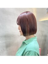 ロンドポレール 北千住(Lond polaire)&nbsp;ぱつっとボブ×ピンクベージュ