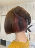 インナーカラーピンクパープル/ユニコーン/ボブ/きりっぱなし