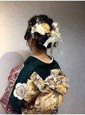 ヘアアレンジ　ヘアセット　着物ヘア