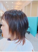 ショートウルフ/インナーカラー/前髪あり