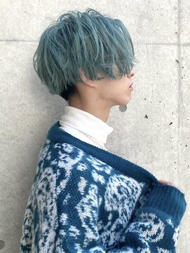 エイトメン 池袋東口店(EIGHT MEN) 韓国風センターパート/ミントグリーン/ミントアッシュ