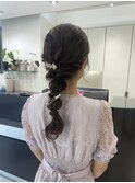 お呼ばれヘア/アレンジ/ヘアセット/編みおろし/結婚式ヘア