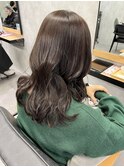 オリーブベージュ×韓国風くびれ巻き