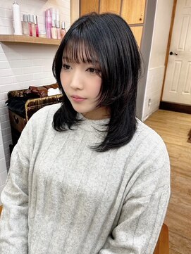 ネオリーブ クーロ(Neolive curro) 姫カットレイヤー　韓国前髪顔周り×ワンカール[横浜/縮毛矯正]