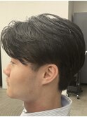 フェザーパーマ/グレーブルーカラー/刈り上げショートパンク