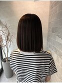 《Jill ankh 姫路駅前》縮毛矯正ベース×ほんのりパープル艶ボブ