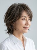 【40代50代・ショートウルフ】簡単にセットが出来るショートボブ