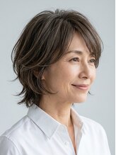 【40代50代・ショートウルフ】簡単にセットが出来るショートボブ