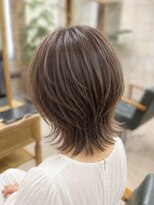 エルコット(elcot)&nbsp;大人ミディアムレイヤー/明るめカラーで白髪ぼかし/40代50代60代