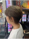 デザインカラー/厚めバング/ローライト/スリークボブ