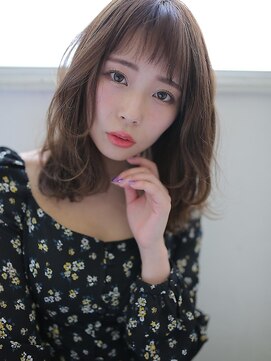 アグ ヘアー サンド 小倉守恒店(Agu hair sand) 短めバング×無造作カールで小顔ミディ