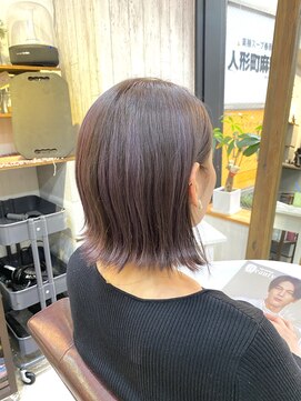 ニコフル(Nico-Hulu) 外ハネボブ　ハイライトパープル　【人形町/浜町/水天宮】