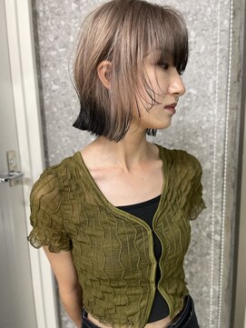 サンク 原宿 表参道(cinq) 顔まわりレイヤーのデザインが可愛いエンドカラー