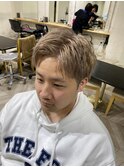 【RYUYA】ショートアップバング×ホワイトミルクティーベージュ